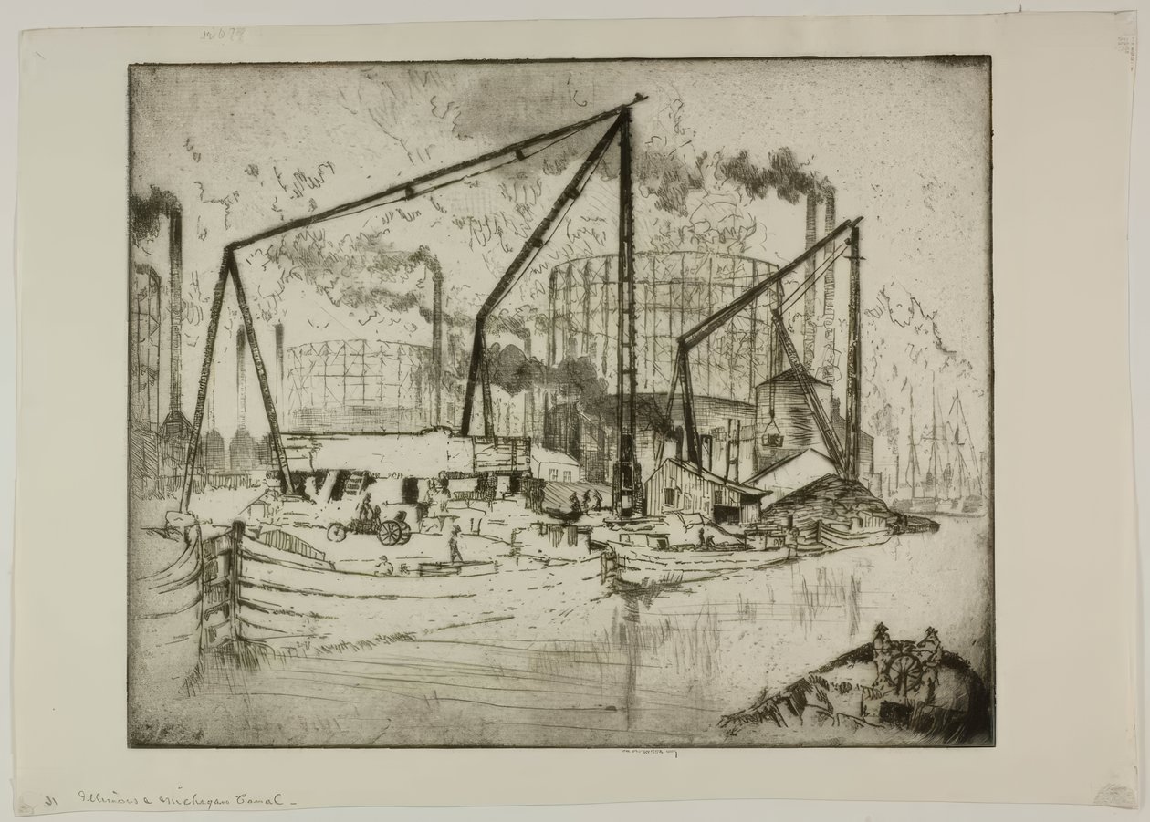 Het Illinois  Michigan-kanaal door Bror Julius Olsson Nordfeldt