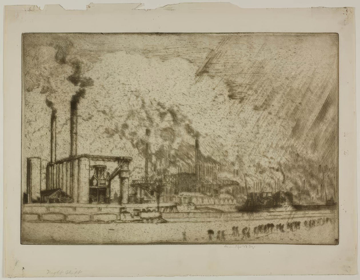 De nachtdienst, 92nd Street door Bror Julius Olsson Nordfeldt