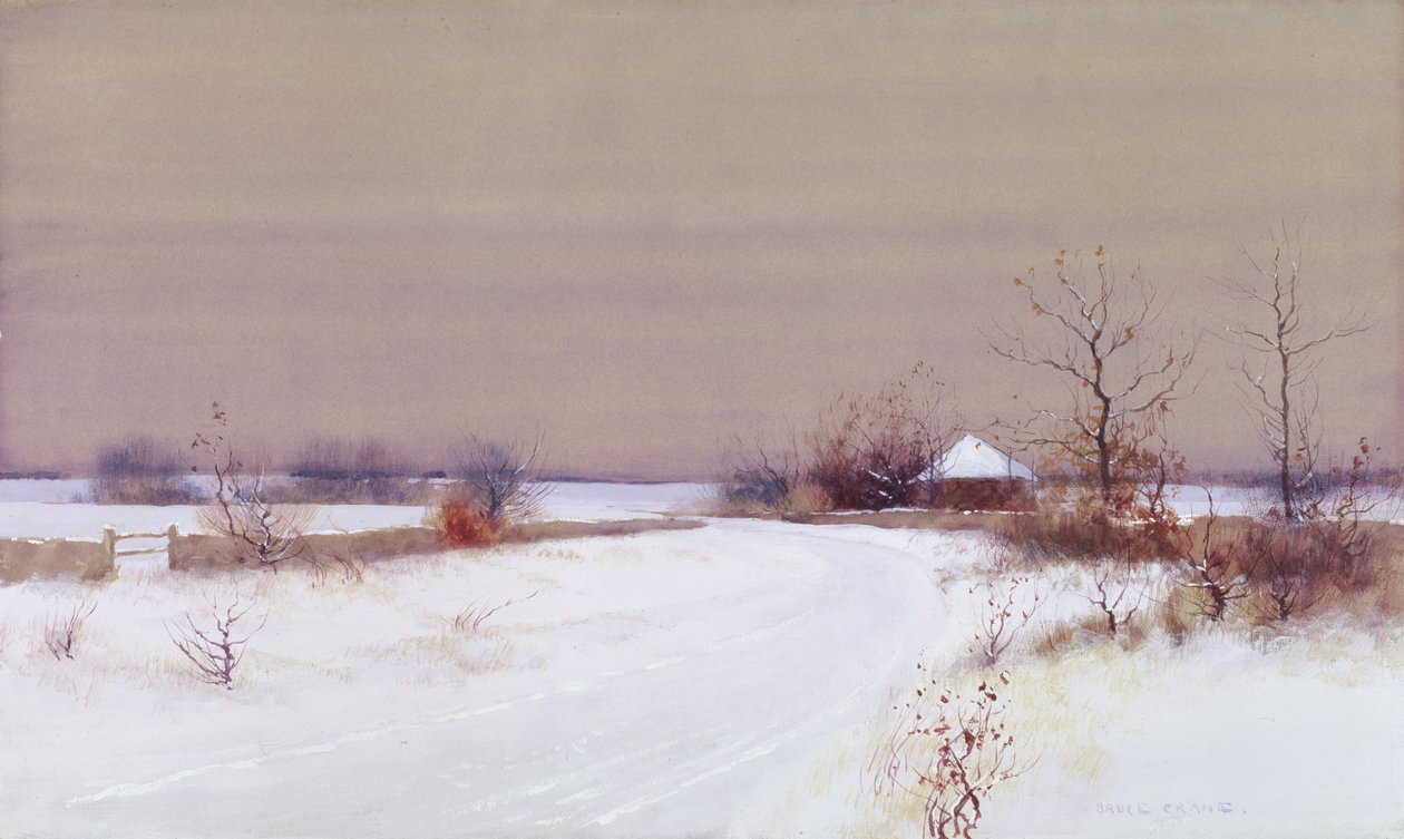 Sneeuwscène op het Platteland, c.1890 door Bruce Crane