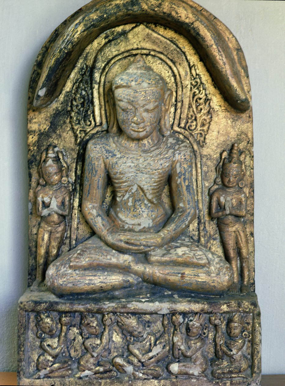 Zittende Boeddha in meditatie door Burmese School