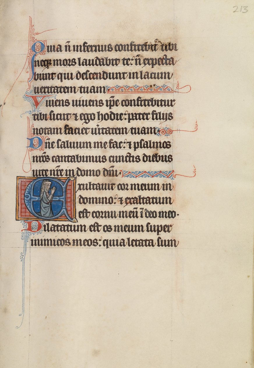 Initial E: Een vrouw in gebed door Bute Master
