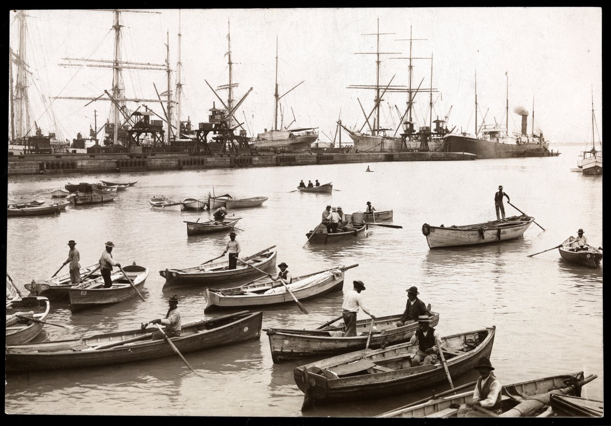 Uitzicht op de haven van Collao, Peru, 1906 door Byron Company