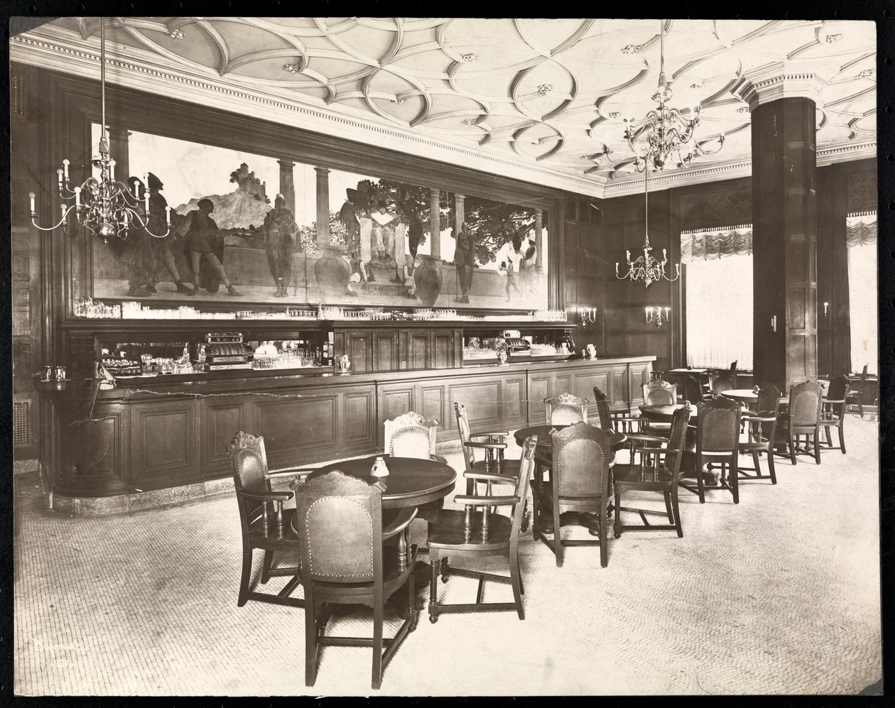 De Old King Cole Bar in het Hotel Knickerbocker, 1906 door Byron Company