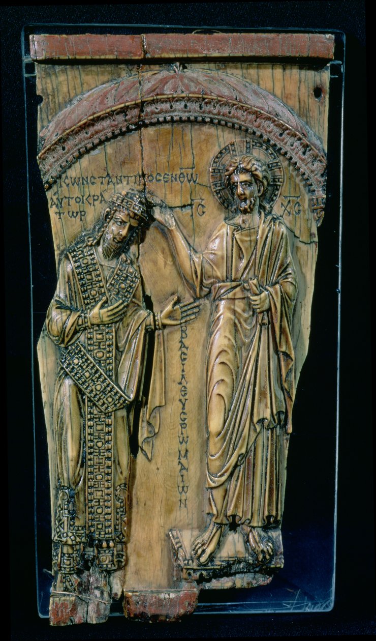 Christus Kroont de Keizer Constantijn VII door Byzantine Byzantine