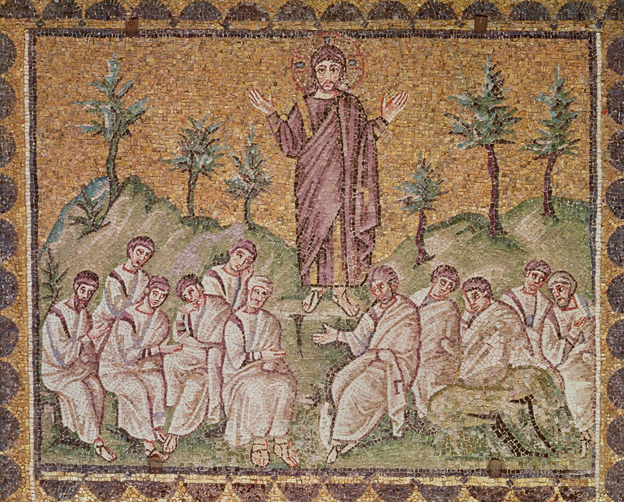 De Bergrede, Scènes uit het leven van Christus (mozaïek) door Byzantine School