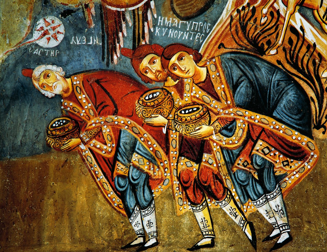 Aanbidding van de Wijzen (12e eeuw), Karanlik Kilise (Donkere Kerk) (12e-13e eeuw), Goreme (Unesco Werelderfgoedlijst) door Byzantine