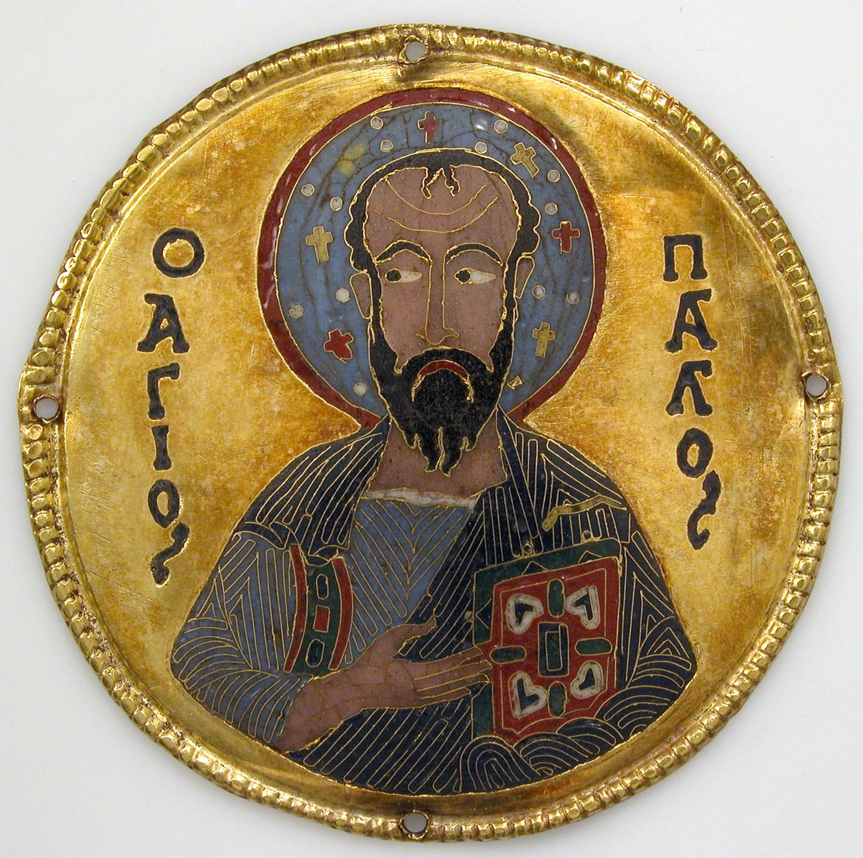 Medaille met Sint Paulus van een Icoonlijst, ca. 1100 (goud, zilver en email cloisonné) door Byzantine