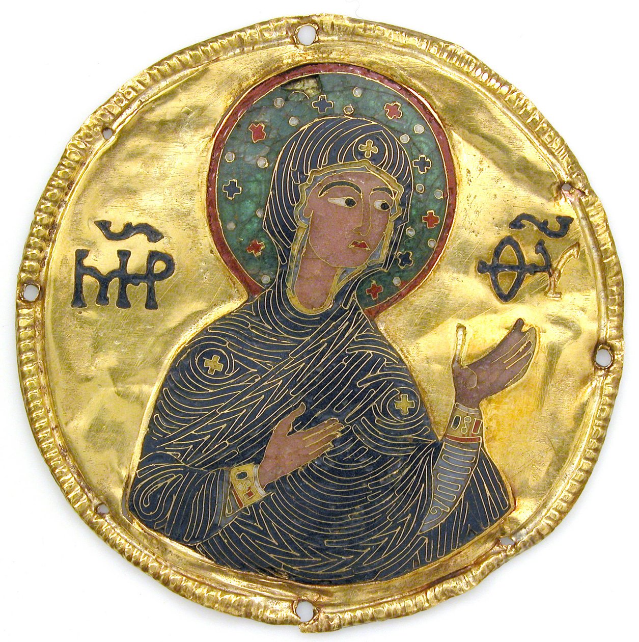 Medaille met de Maagd van een iconenlijst, ca. 1100 door Byzantine