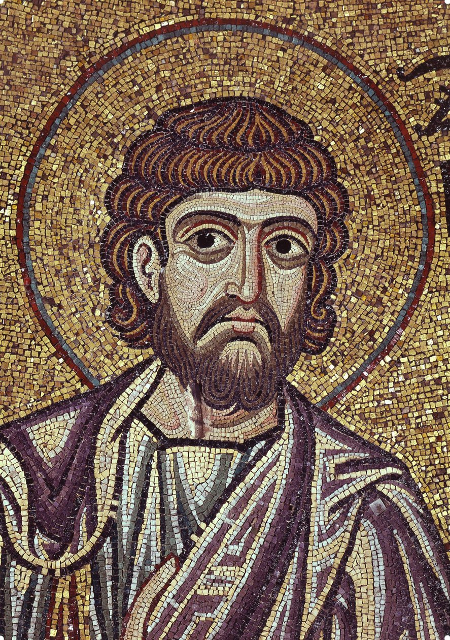De profeet Zacharia (detail) van interieurmozaïeken in de Basiliek van San Marco, 12e eeuw door Byzantine Byzantine