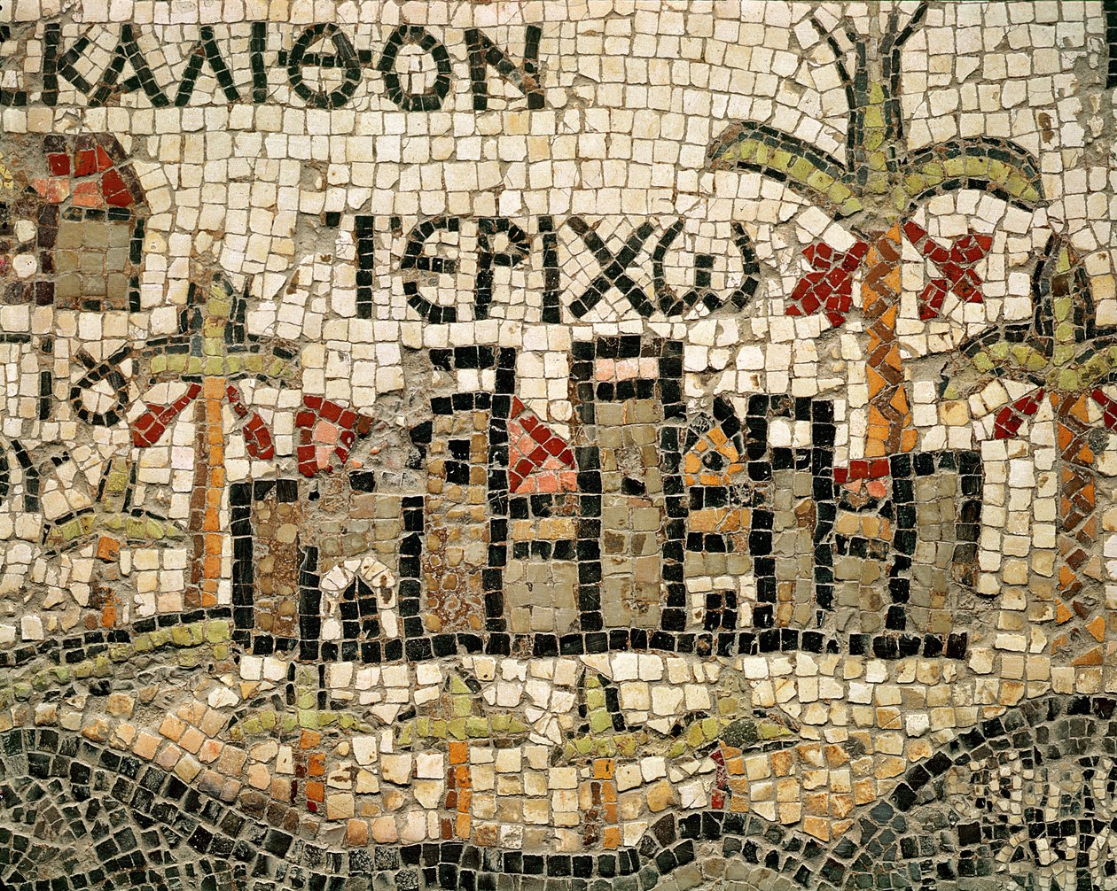 Detail van een kaart van Jericho door Byzantine School