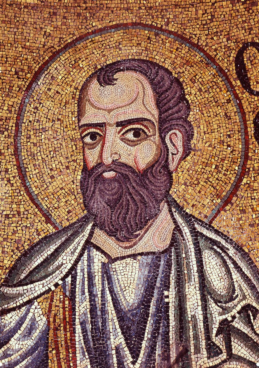 De profeet Maleachi (5e eeuw v.Chr.). Mozaïek, detail van de decoratie van de basiliek van San Marco in Venetië (Italië) door Byzantine School