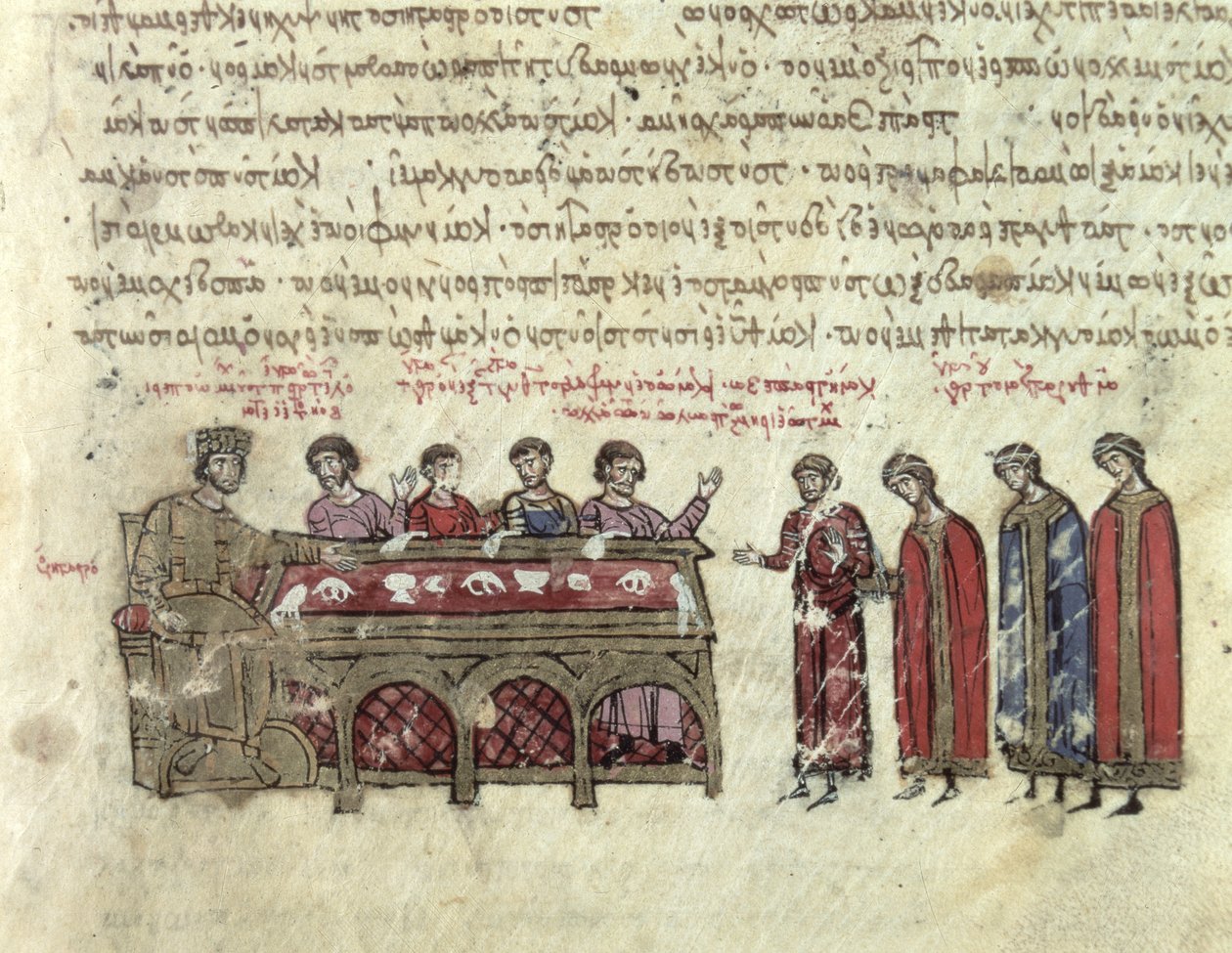 Voorspellingen over keizer Michael II (820-829) uit Hoofdstuk III van de Madrid Skylitzes door Byzantine School