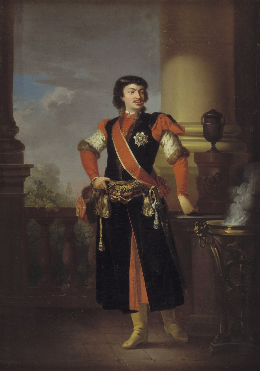 Portret van Graaf Rzewuski, Poolse Ambassadeur in Denemarken door C.A. Lorentzen