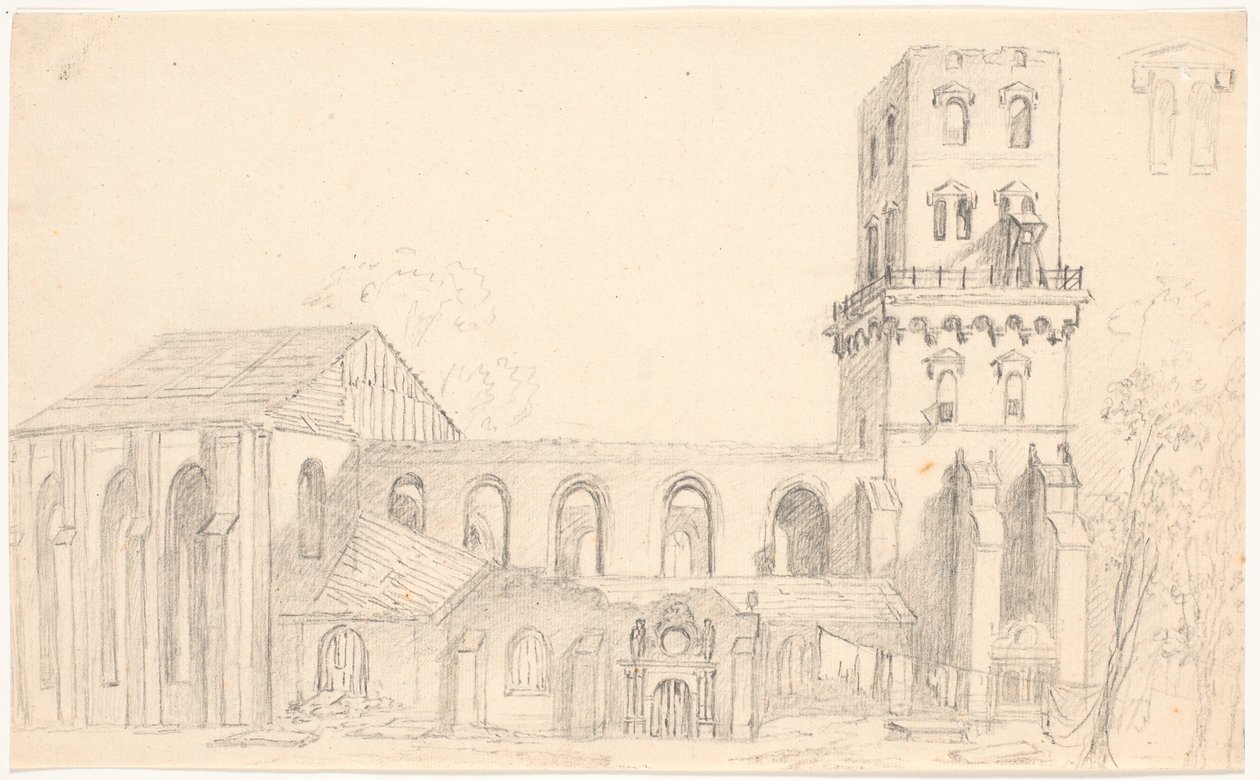 Ruïnes van de Nicolaikerk, Kopenhagen door C.A. Lorentzen