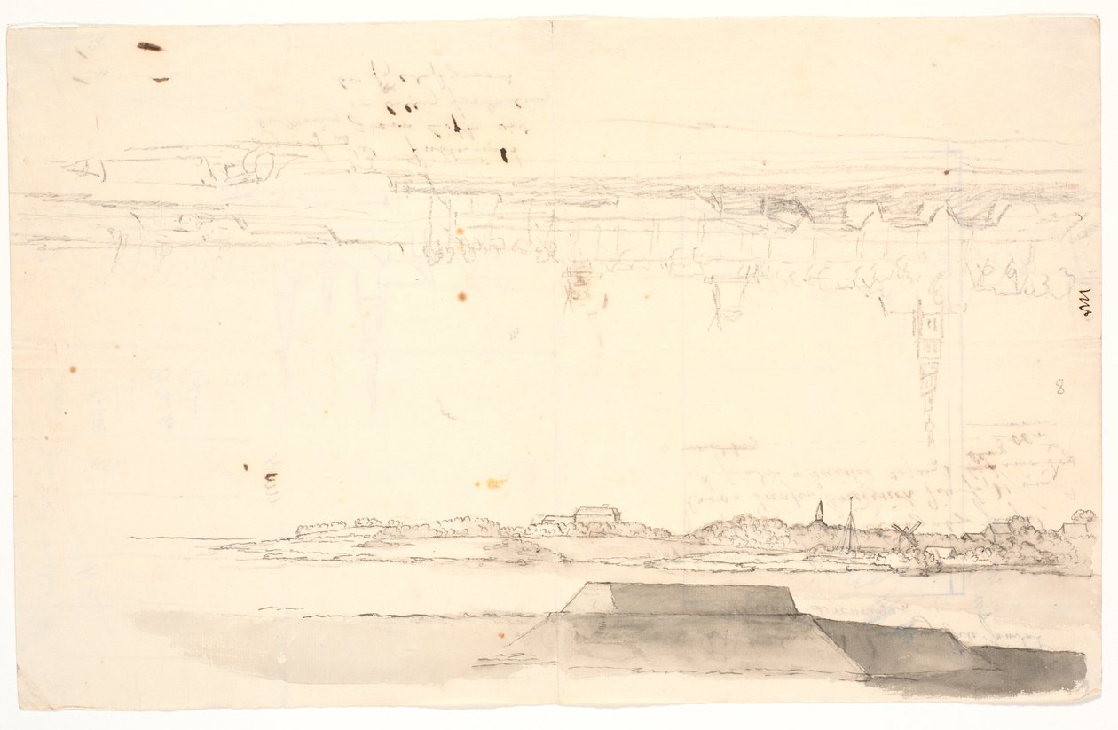 Twee uitzichten van Kopenhagen. Een met de Verlosserskerk door C.A. Lorentzen