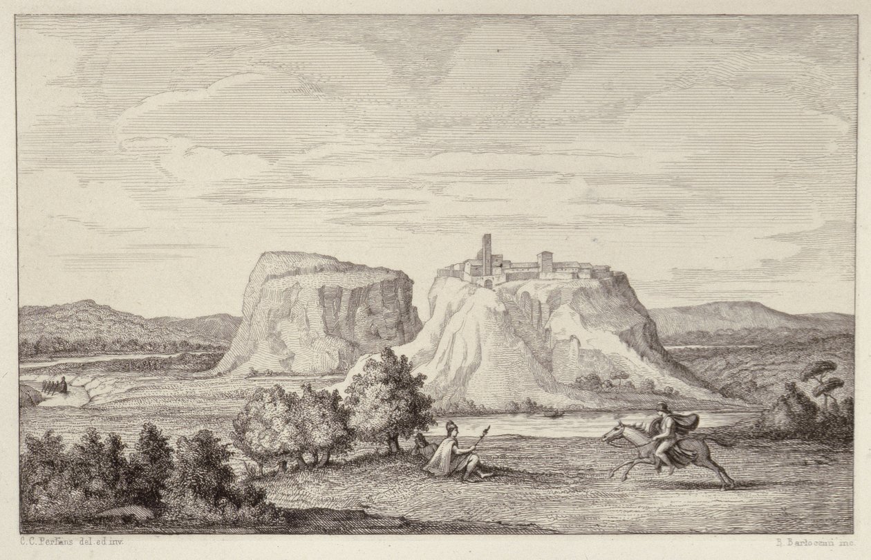 Denkbeeldig Uitzicht op Vroeg Rome, gegraveerd door B.Barloccini door C.C Perkins