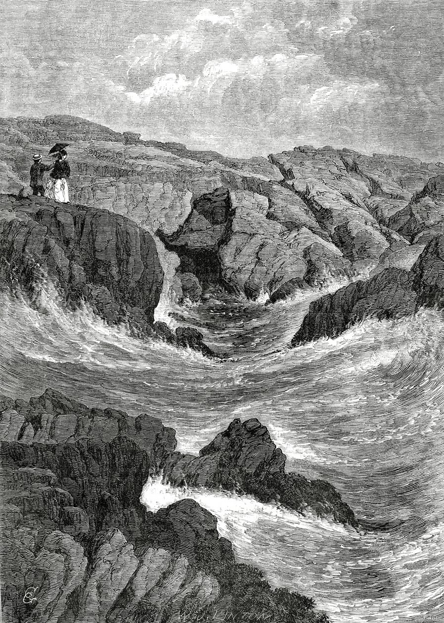 De spuitende grot, Newport, Rhode Island, USA, 4 mei 1872 door C.G. Griswold