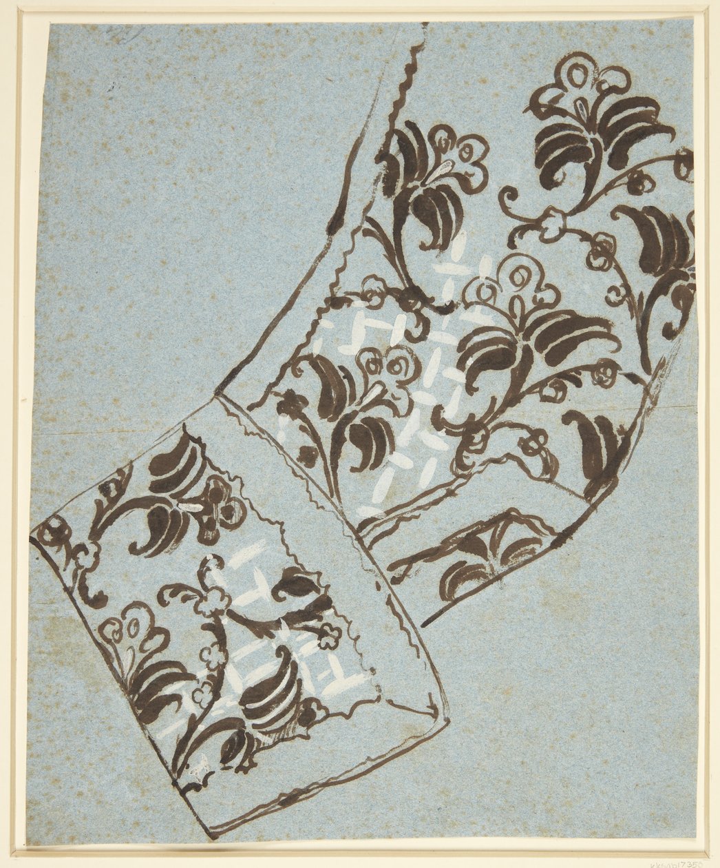 Mouwstudie voor het Kostuum van de Orde van de Olifant. Vermoedelijk voor portret van A. G. Moltke door C.G. Pilo