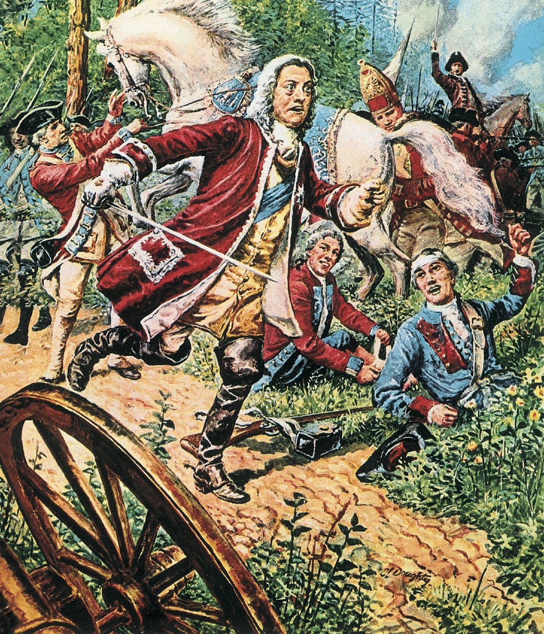George II bij de slag om Dettingen door C.L. Doughty