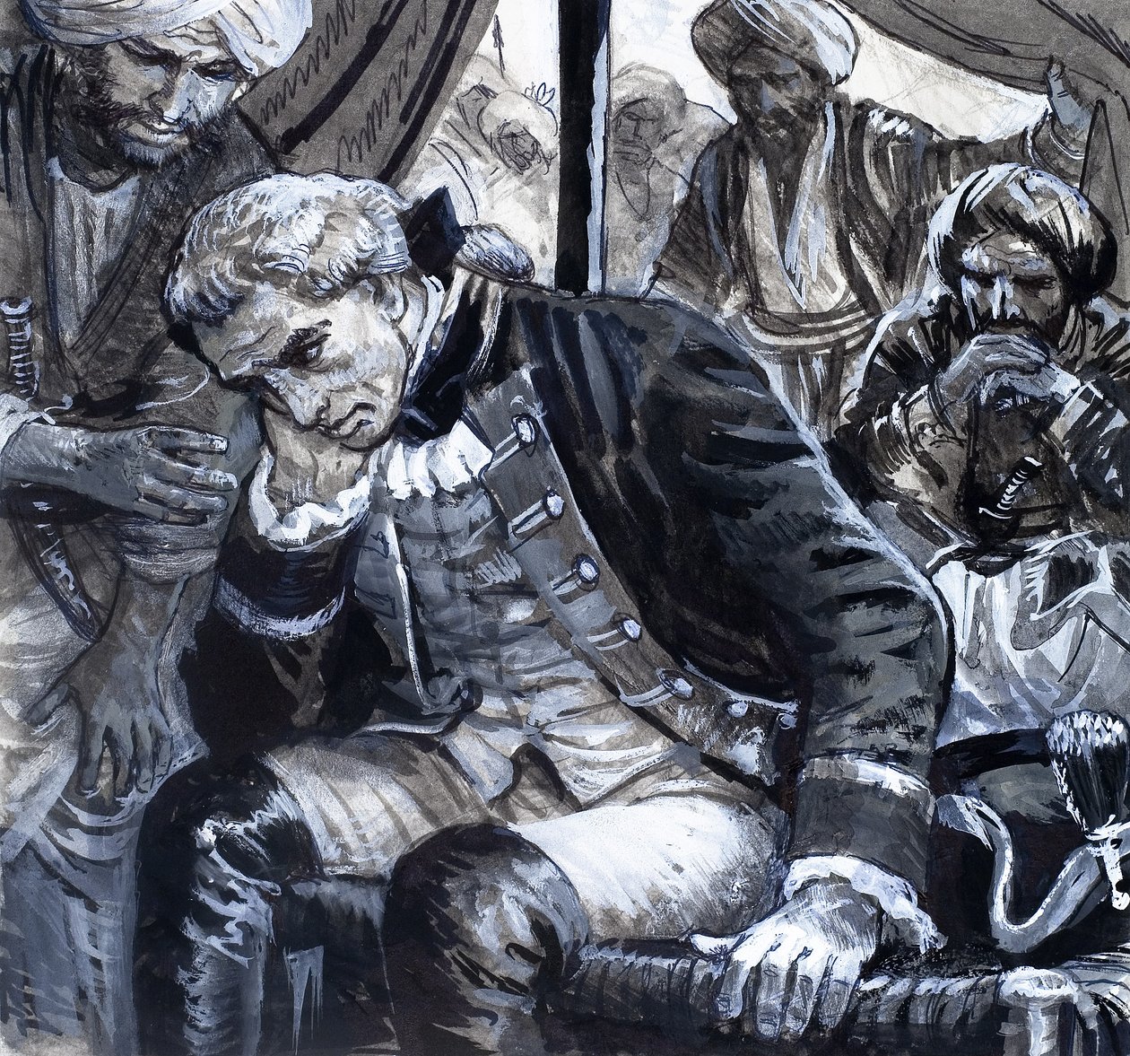 Reuzen onder de mensen, de patriottische huurling (gouache op papier) door C.L. Doughty