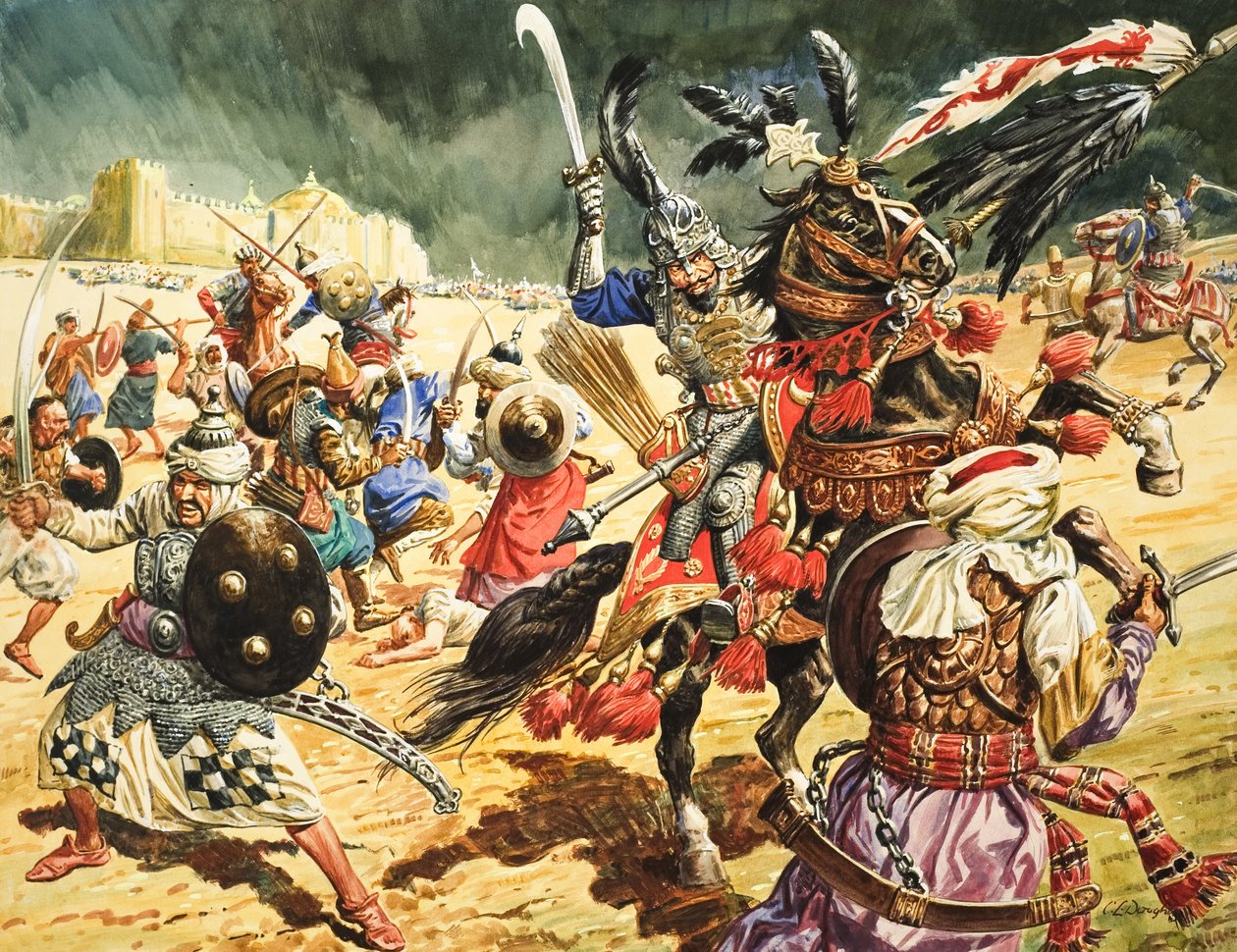 Tamerlane de Verschrikkelijke (gouache op papier) door C.L. Doughty