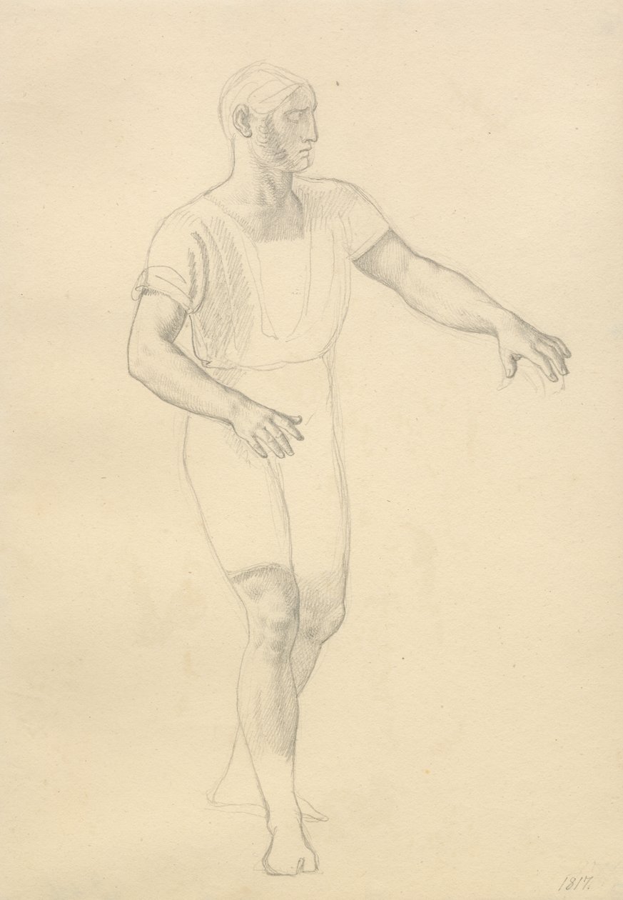 De Dood van Balder - studie voor Hödur door Christoffer Wilhelm Eckersberg