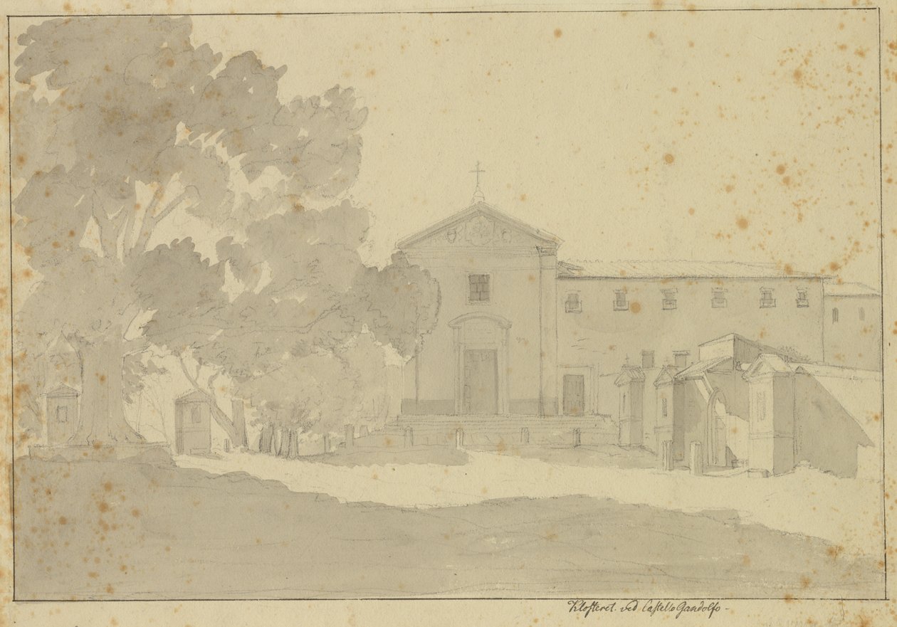 Kapucijnenklooster bij Castel Gandolfo ten zuidoosten van Rome door Christoffer Wilhelm Eckersberg