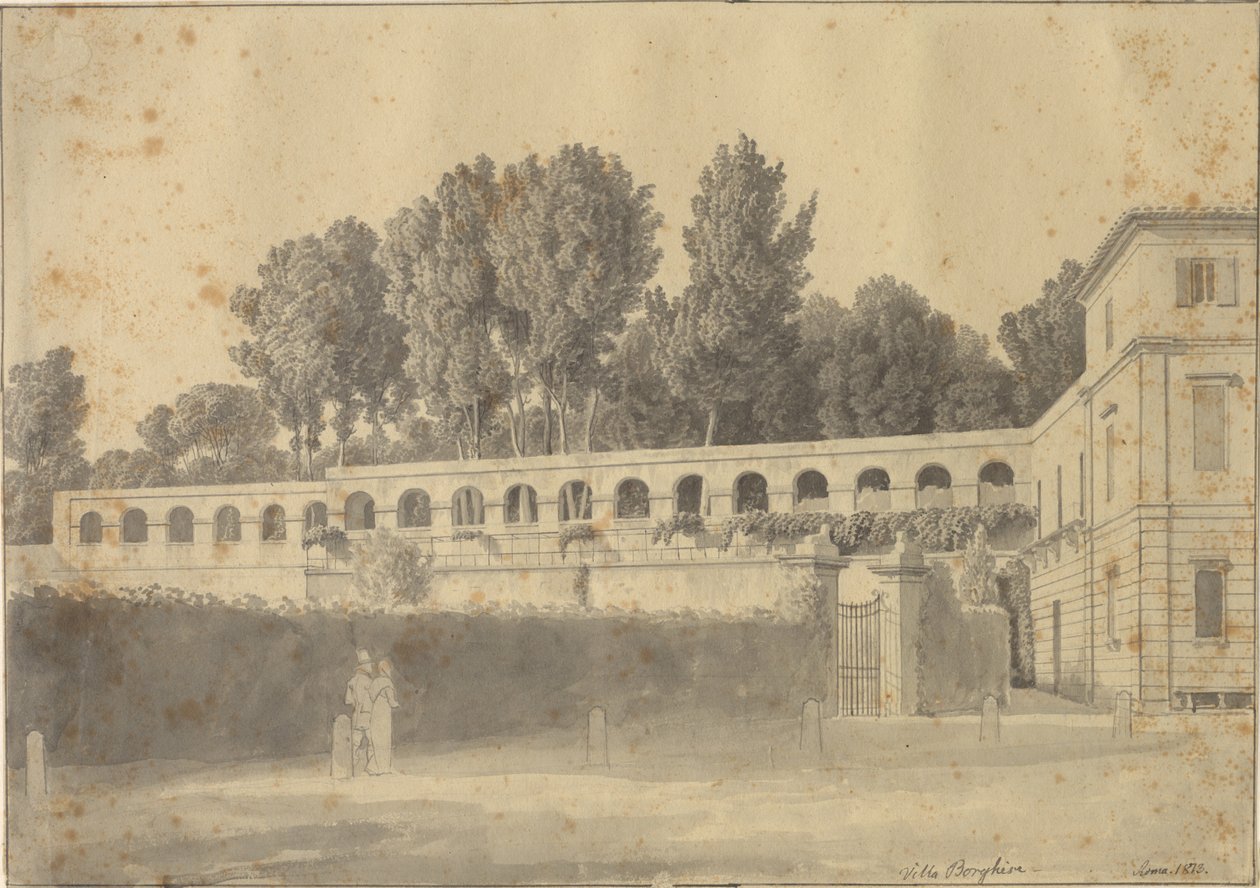 Casino del Muro Torto in de tuinen van Villa Borghese, Rome door Christoffer Wilhelm Eckersberg