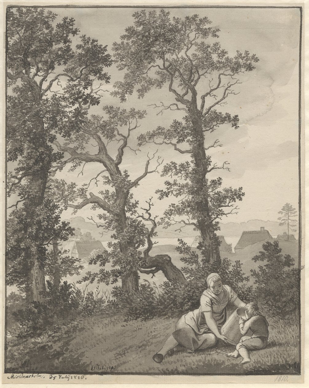 Uit de omgeving van Skjoldnæsholm door Christoffer Wilhelm Eckersberg