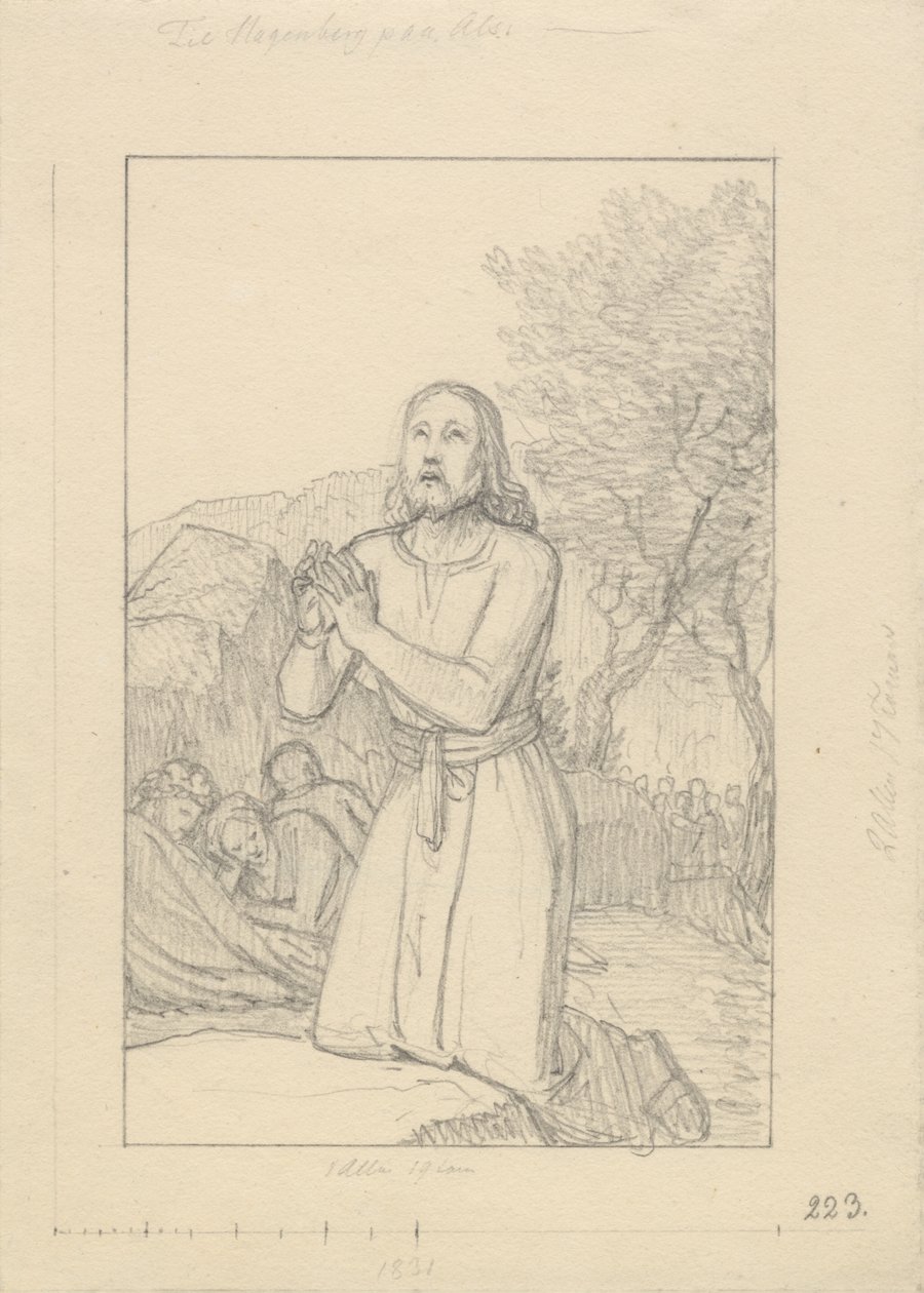 Christus in Gethsemane door Christoffer Wilhelm Eckersberg