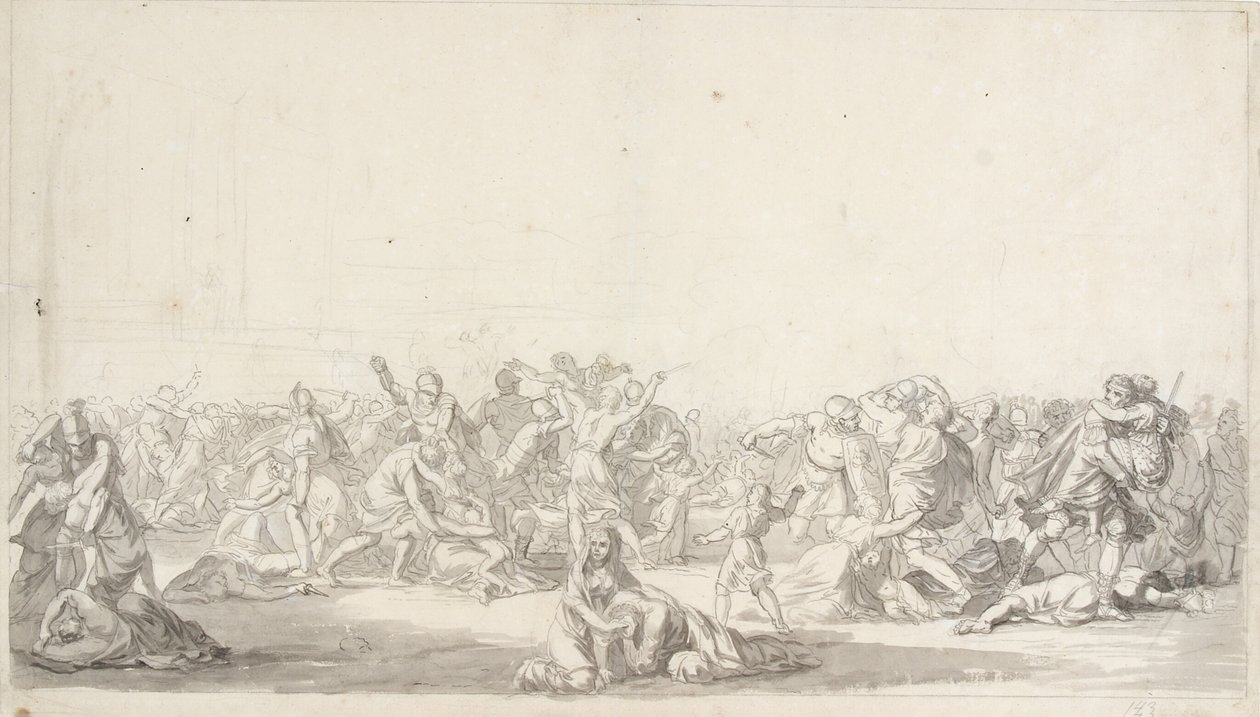 De roof van de Sabijnse maagden door Christoffer Wilhelm Eckersberg
