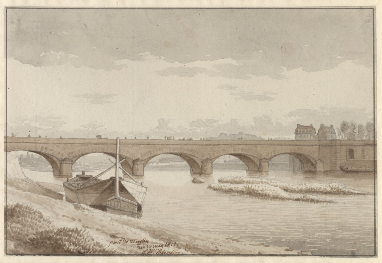 Seinebrug bij Neuilly, Parijs, 13 mei 1812 door Christoffer Wilhelm Eckersberg