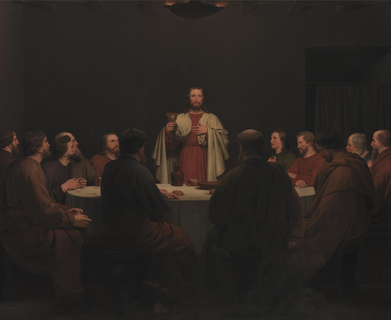 Het Laatste Avondmaal. Altaarstuk door Christoffer Wilhelm Eckersberg