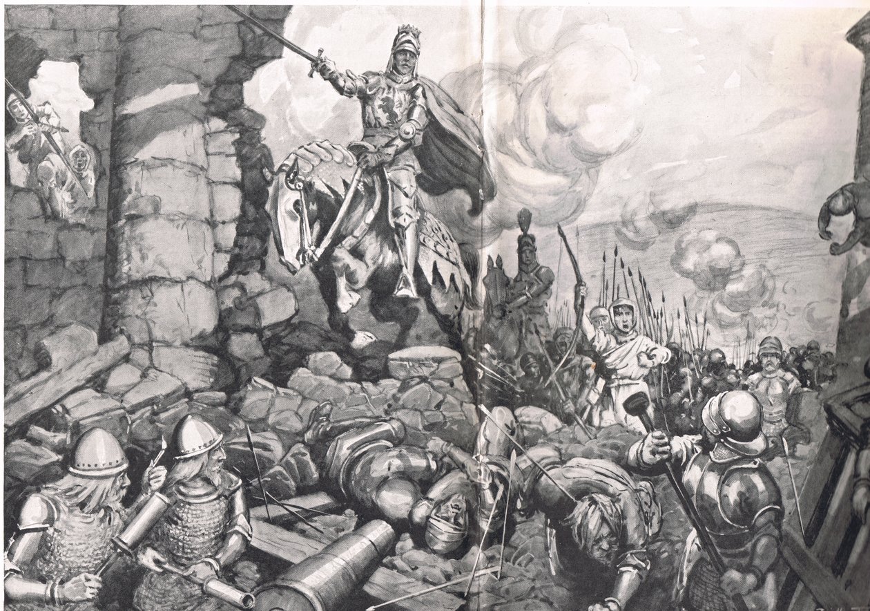 Henry V bij het Beleg van Harfleur, illustratie uit 