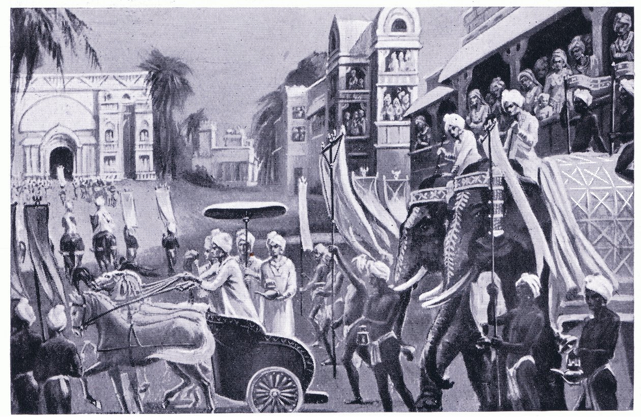 Prasenajit van Kosala bezoekt 520 v.Chr. door C. Hargrave Martin