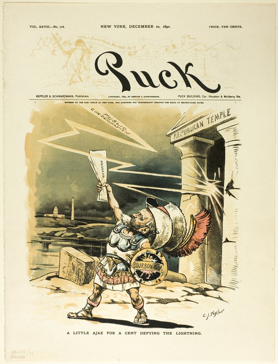 Een beetje Ajax voor een Cent die de bliksem trotseert, van Puck door C. Jay Taylor