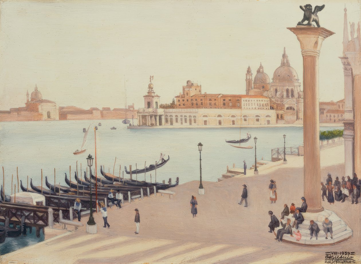 Zonsondergang vanaf de loggia van het Dogepaleis door Cagnaccio di San Pietro