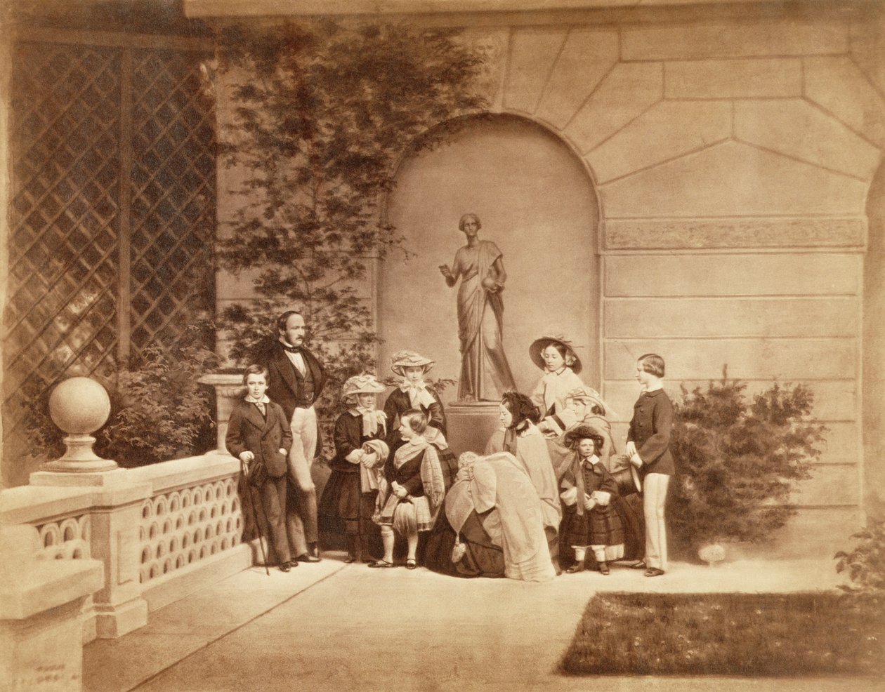 Portret van de koninklijke familie in Osborne House, 1857 door Caldesi and Montecchi