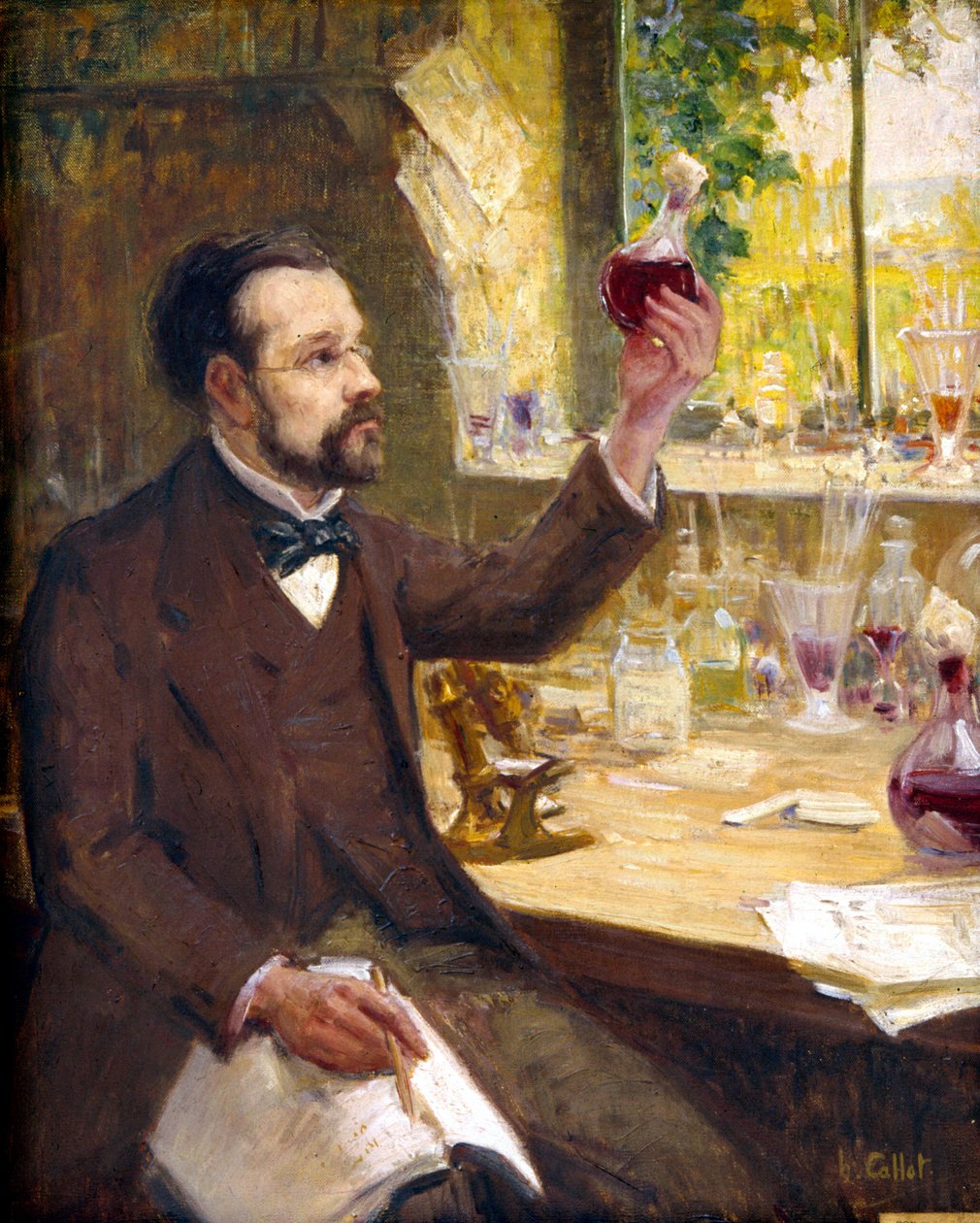 Louis Pasteur bestudeert de fermentatie van druivensap door Callot Callot