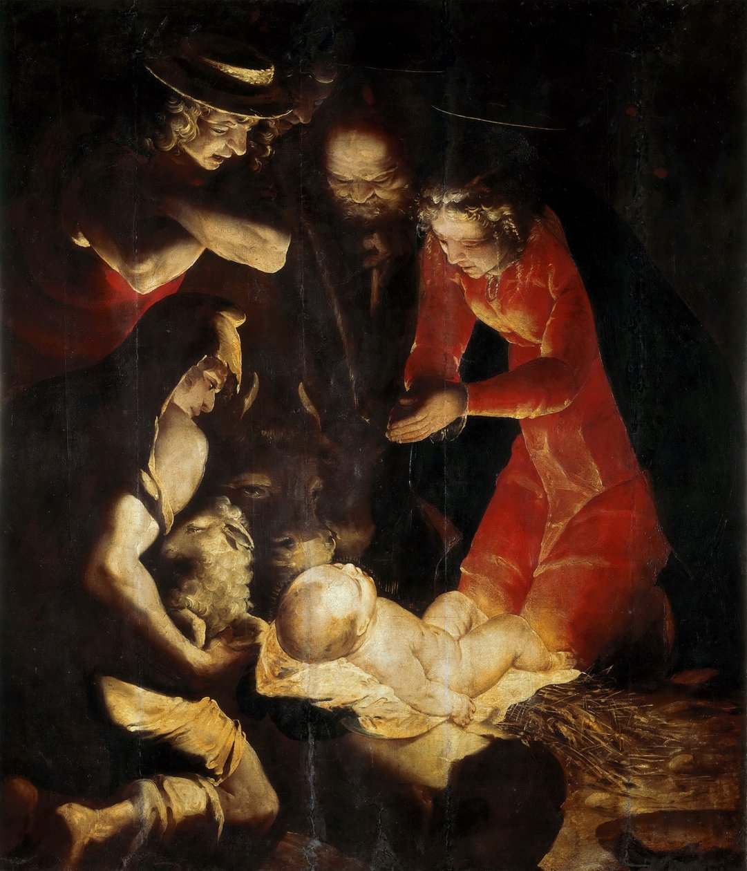 De Aanbidding van de Herders, 1550 door Cambiaso