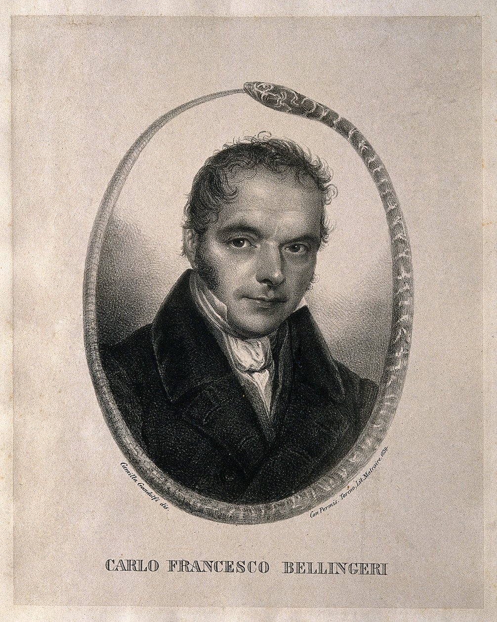 Carlo Francesco Bellingeri. Litho naar Camilla Gandolfi, 1839. Biografie in het Italiaans door Camilla Guiscardi
