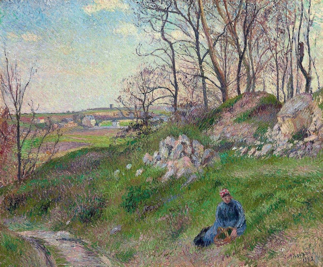 De steengroeven van Chou, Pontoise door Camille Jacob Pissarro