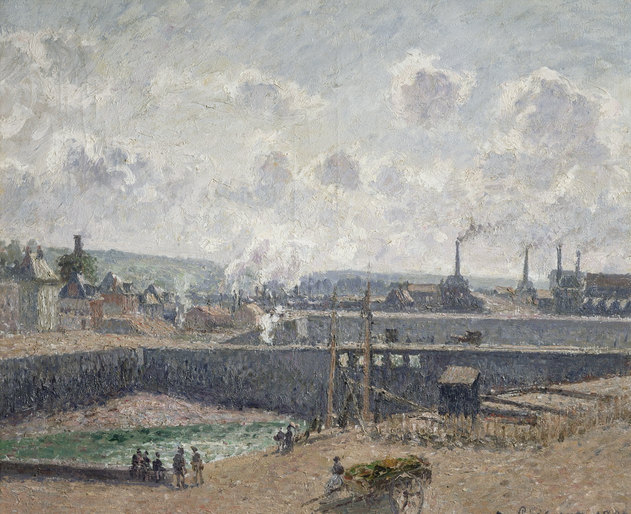 Laag tij bij Duquesne Docks, Dieppe, 1902 door Camille Jacob Pissarro