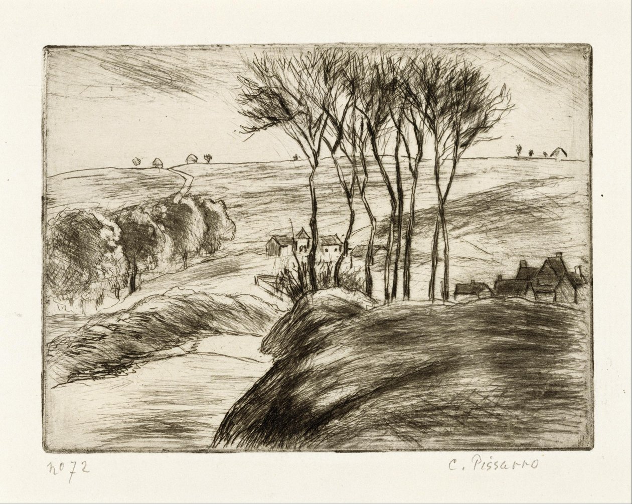 Landschap bij Osny door Camille Jacob Pissarro