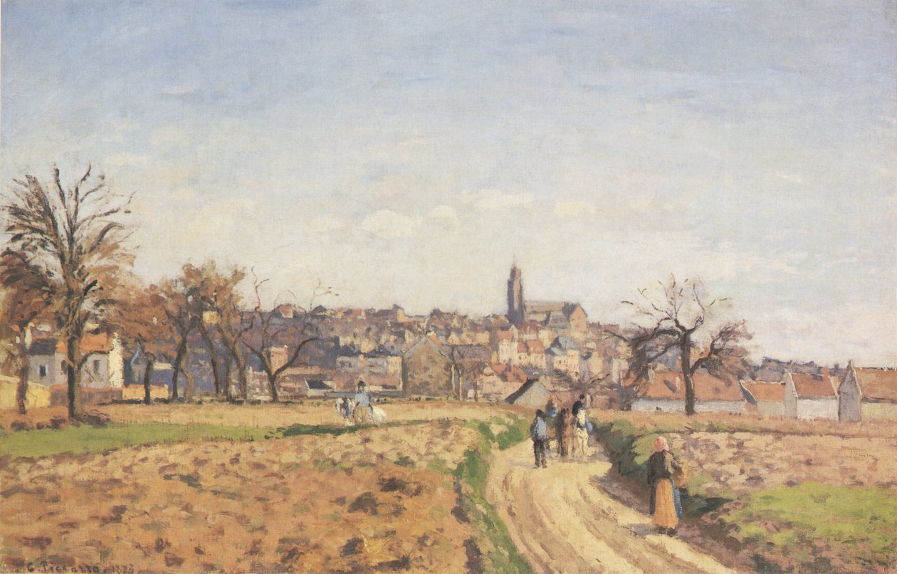 Uitzicht op Pontoise door Camille Jacob Pissarro