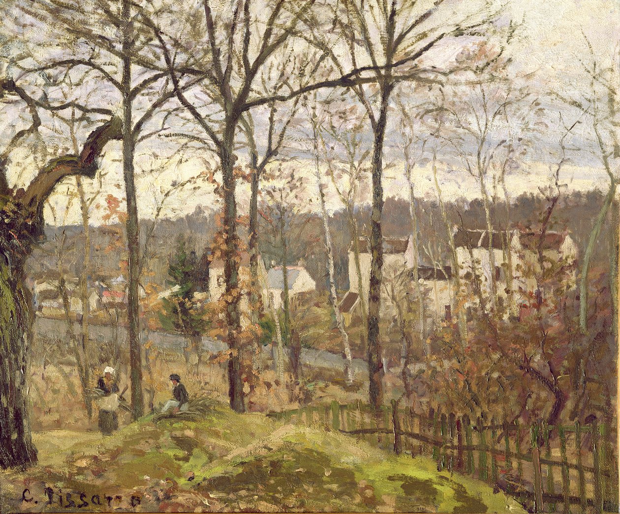 Winterlandschap bij Louveciennes door Camille Jacob Pissarro