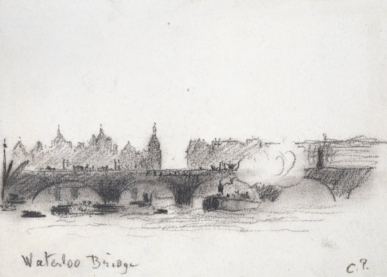 Studie van Waterloo Bridge door Camille Jacob Pissarro