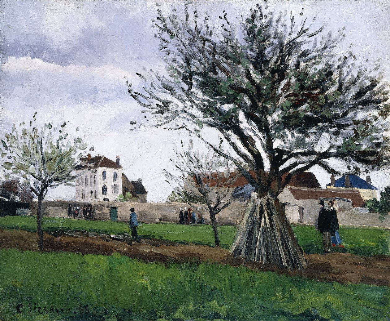 Appelbomen in Pontoise door Camille Jacob Pissarro