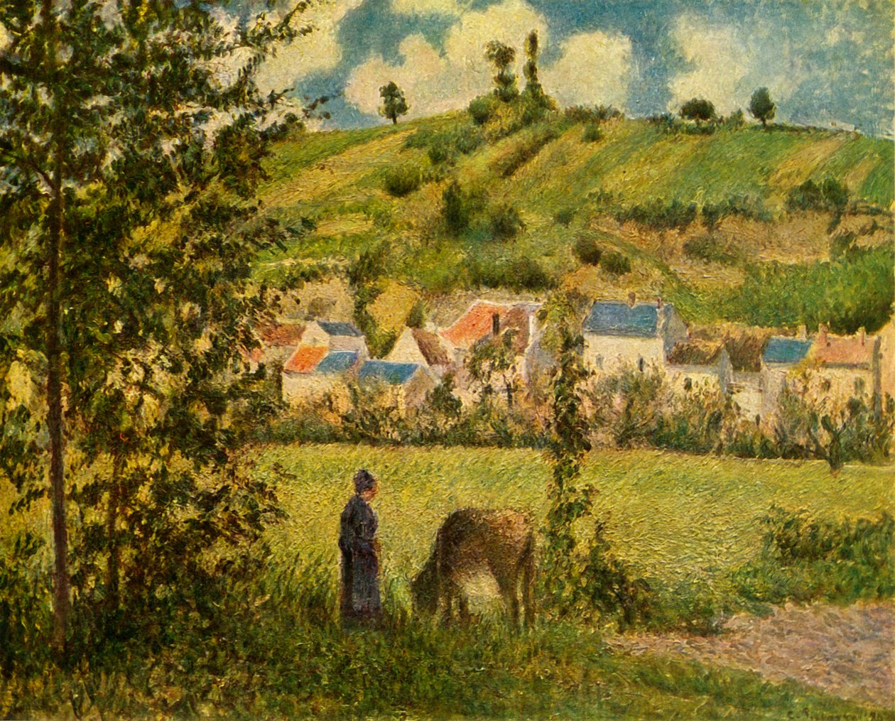 Chaponval, 1880 door Camille Jacob Pissarro