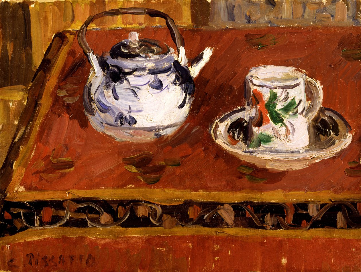 Stilleven, kopje en theepot, 1899 door Camille Jacob Pissarro
